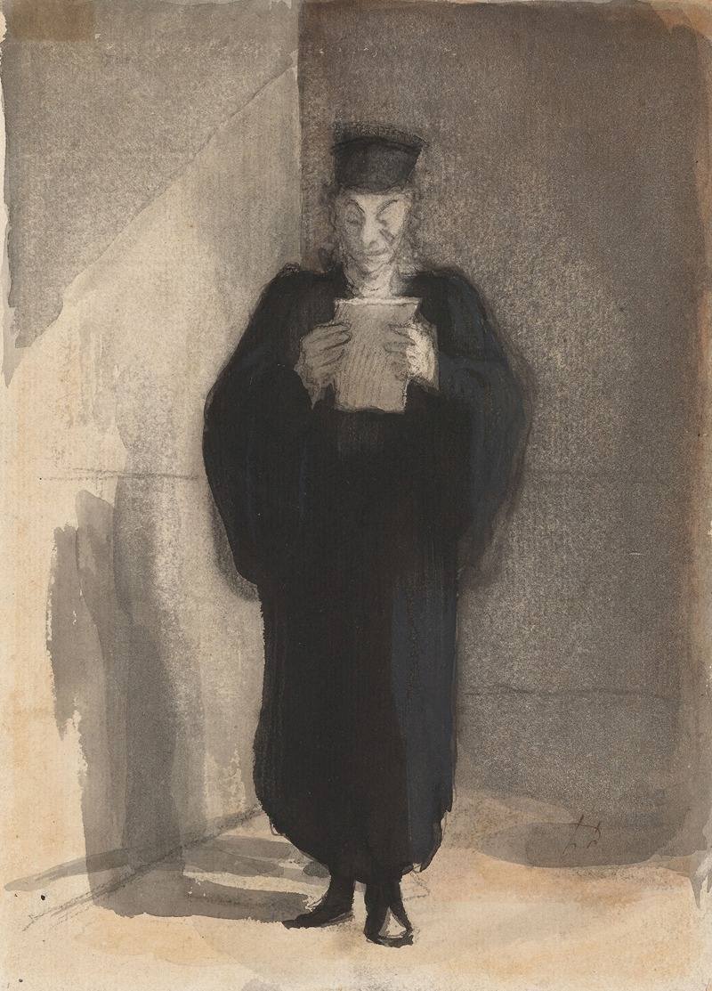 Honoré Daumier - A Lawyer Reading