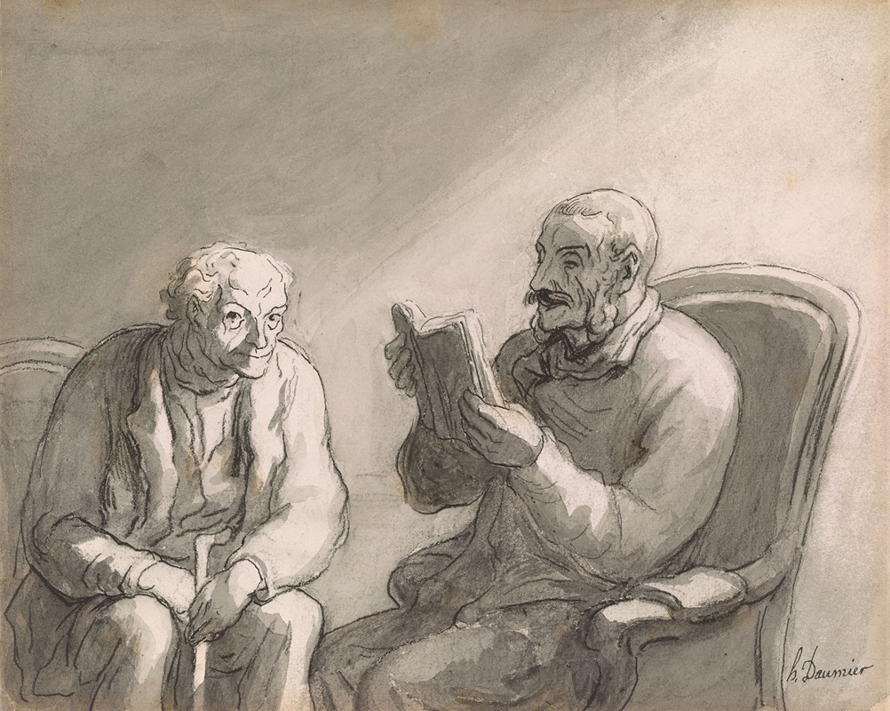 Honoré Daumier - Reading