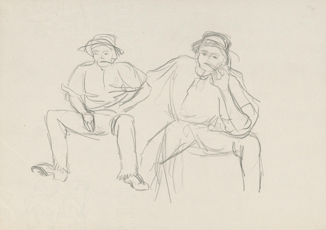 Ján Novák - Figurálne štúdie (dvaja sediaci muži)