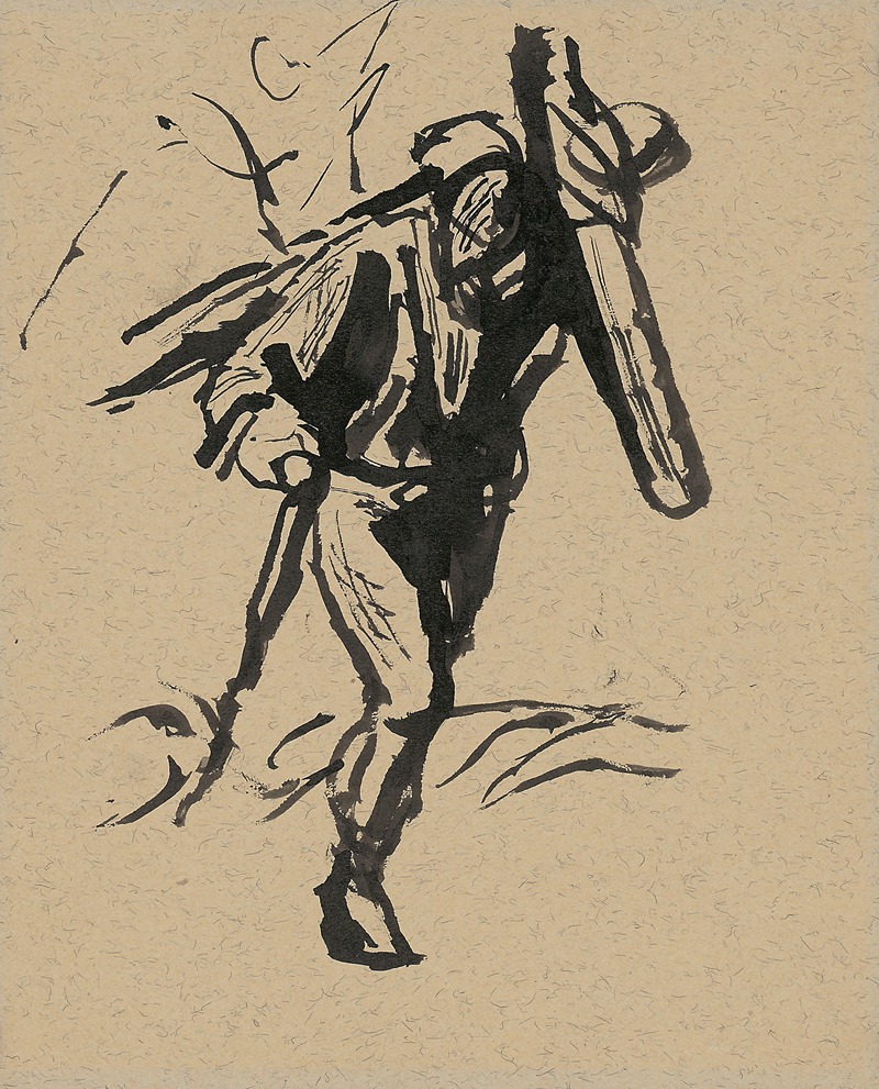 Ján Novák - Old Man Carrying a Cross