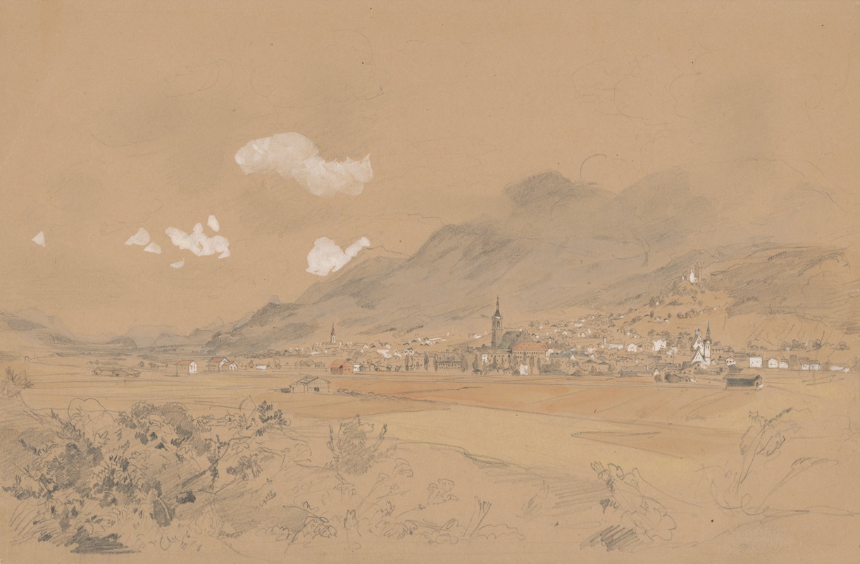Jan Nowopacký - View of a Village below the Mountains