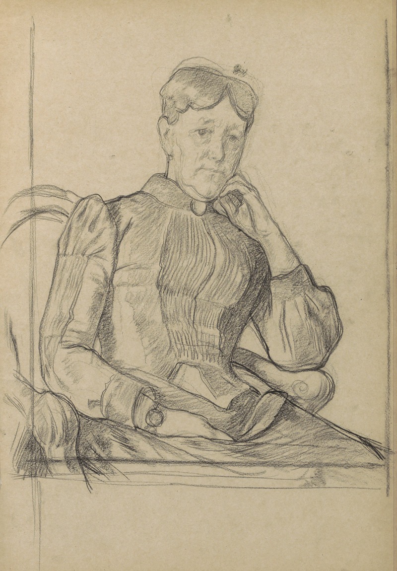 Jan Veth - Portret van een zittende vrouw, de kin rustend op de linkerhand