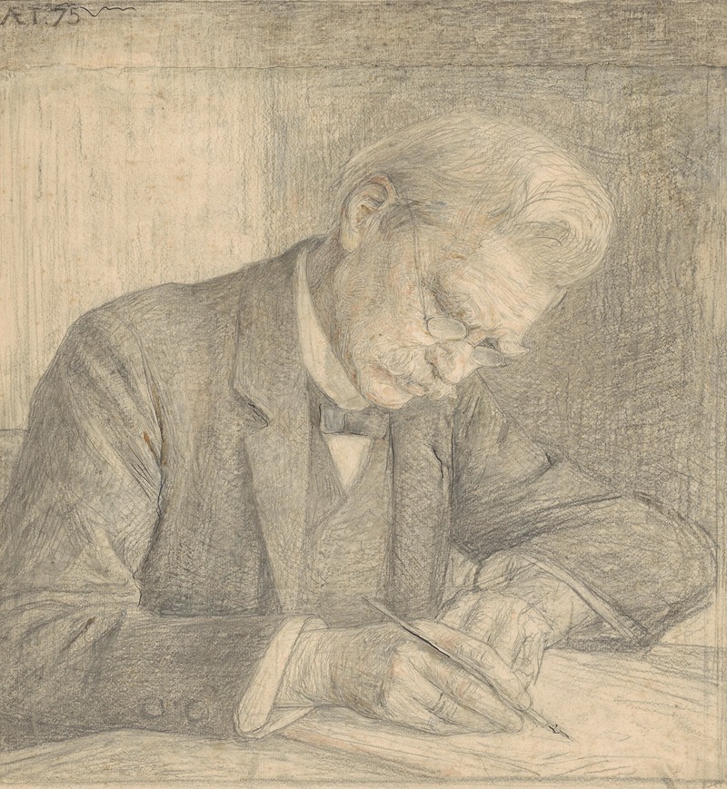 Jan Veth - Portret van J. van der Vegt, schrijvend