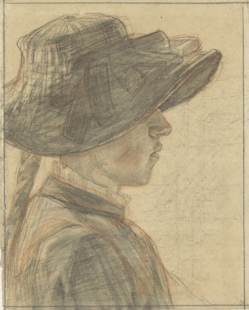 Jan Veth - Portret van mejuffrouw A.C.E. Veth, zuster van de tekenaar