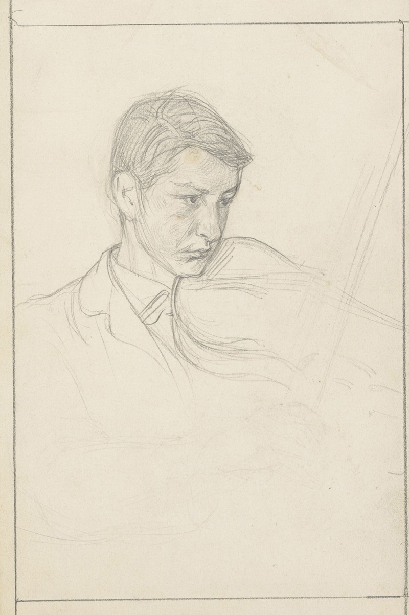 Jan Veth - Schets van een vioolspelende jongen