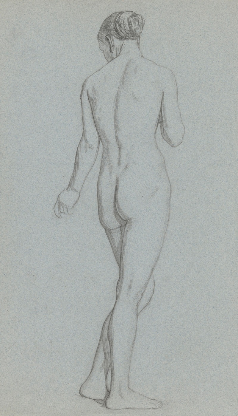 Jan Veth - Staand vrouwelijk naakt, op de rug gezien
