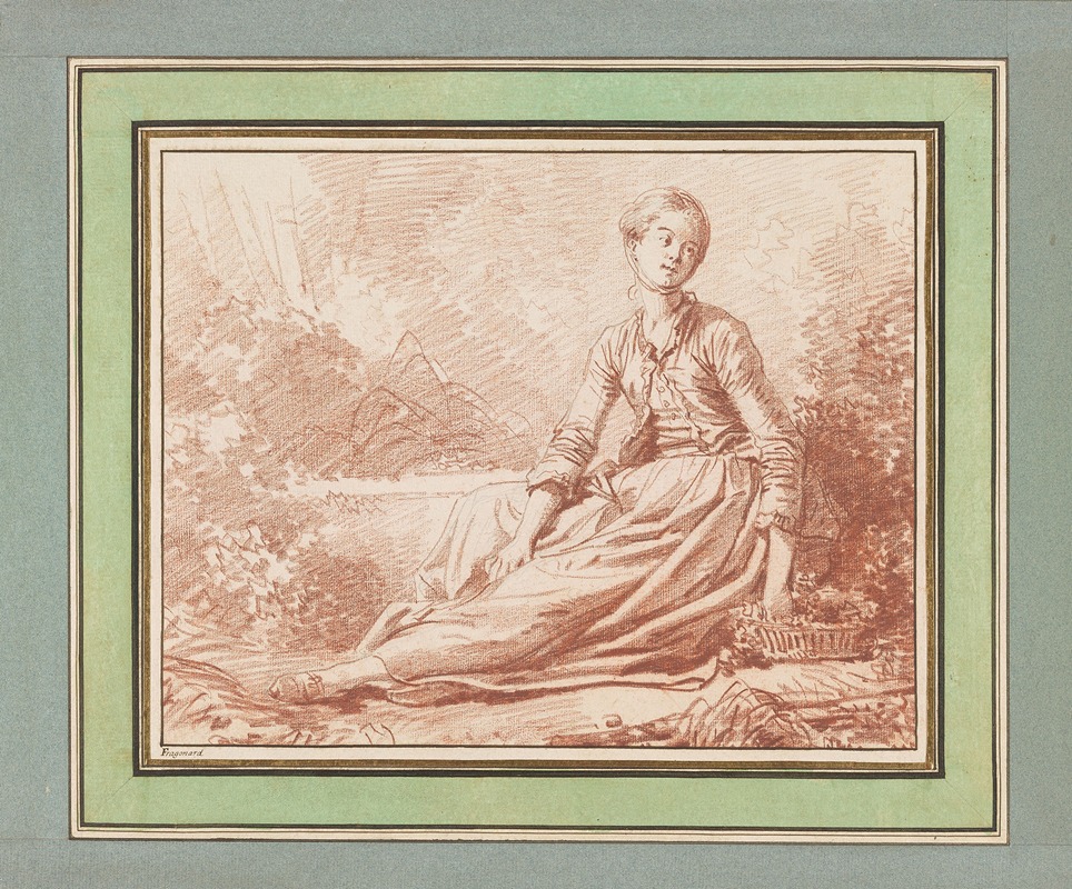 Jean-Honoré Fragonard - A Young Woman Seated on the Ground