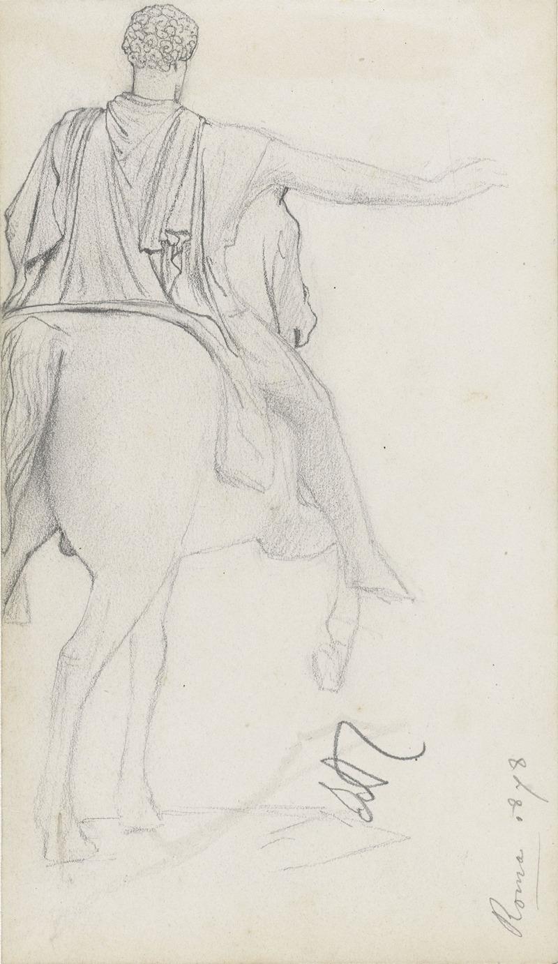 Lawrence Alma-Tadema - Standbeeld van Marcus Aurelius