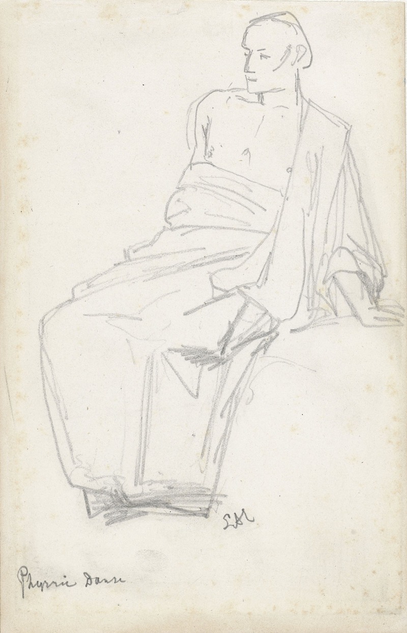 Lawrence Alma-Tadema - Studie van een zittende figuur