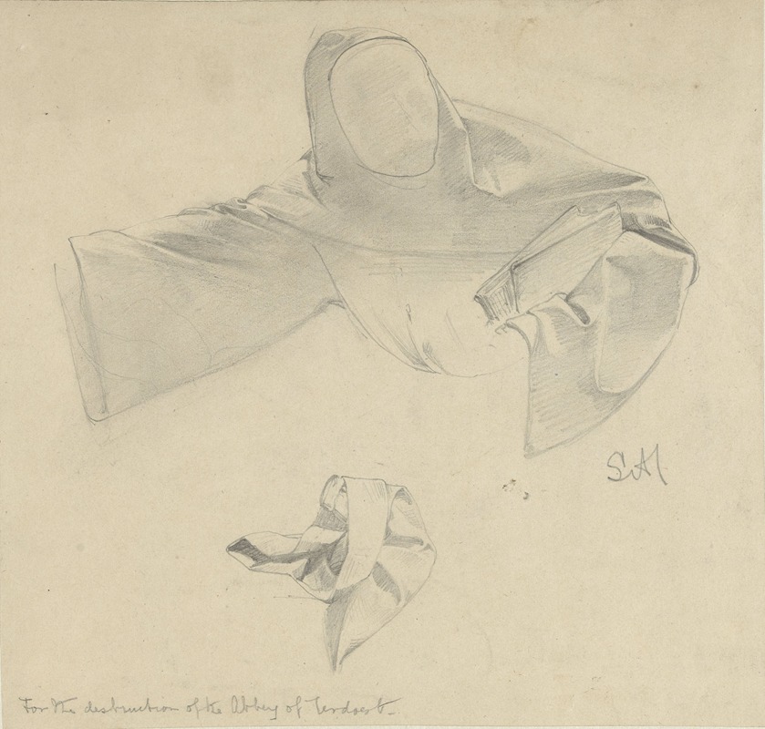 Lawrence Alma-Tadema - Studies voor de kleding van een vluchtende monnik