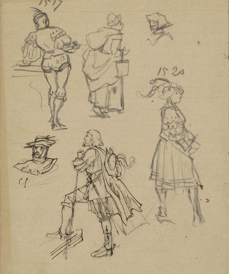 Marius Bauer - Figuren in kostuums uit 1517-1520