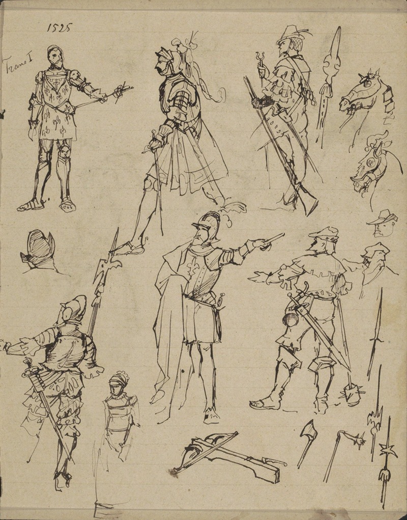 Marius Bauer - Figuren in kostuums uit 1525, waaronder koning Frans I van Frankrijk