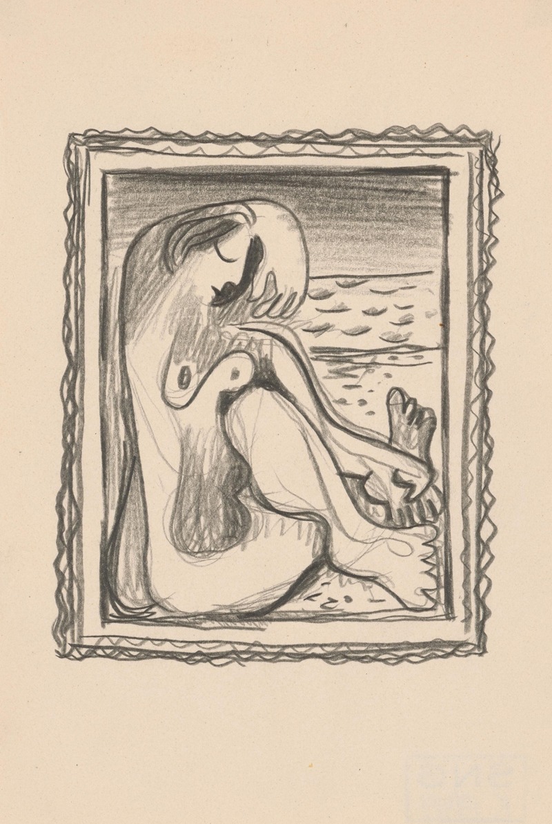 Mikuláš Galanda - Štúdia obrazu sediaceho ženského aktu