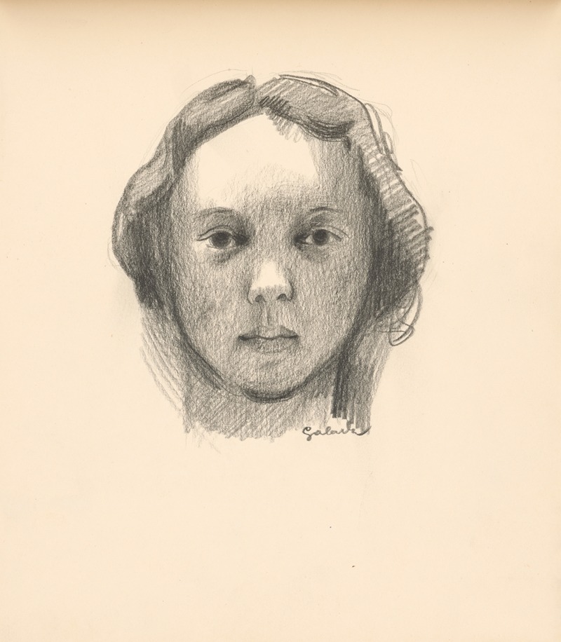 Mikuláš Galanda - Štúdia portrétu pani Galandovej