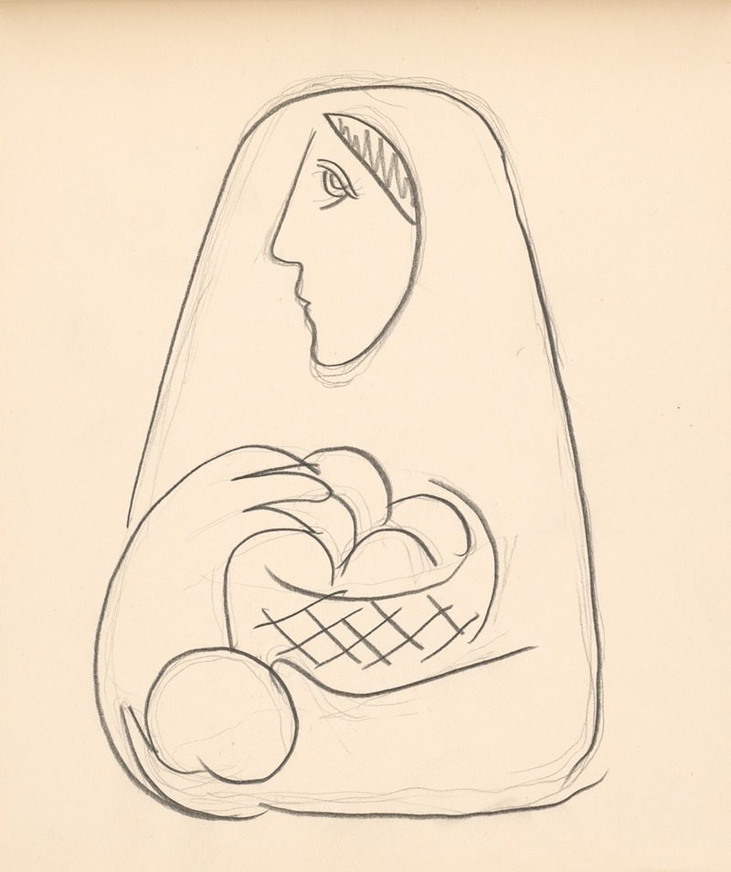 Mikuláš Galanda - Žena s košíkom ovocia v náručí