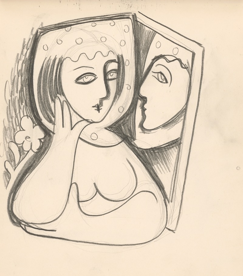 Mikuláš Galanda - Žena so zrkadlom.