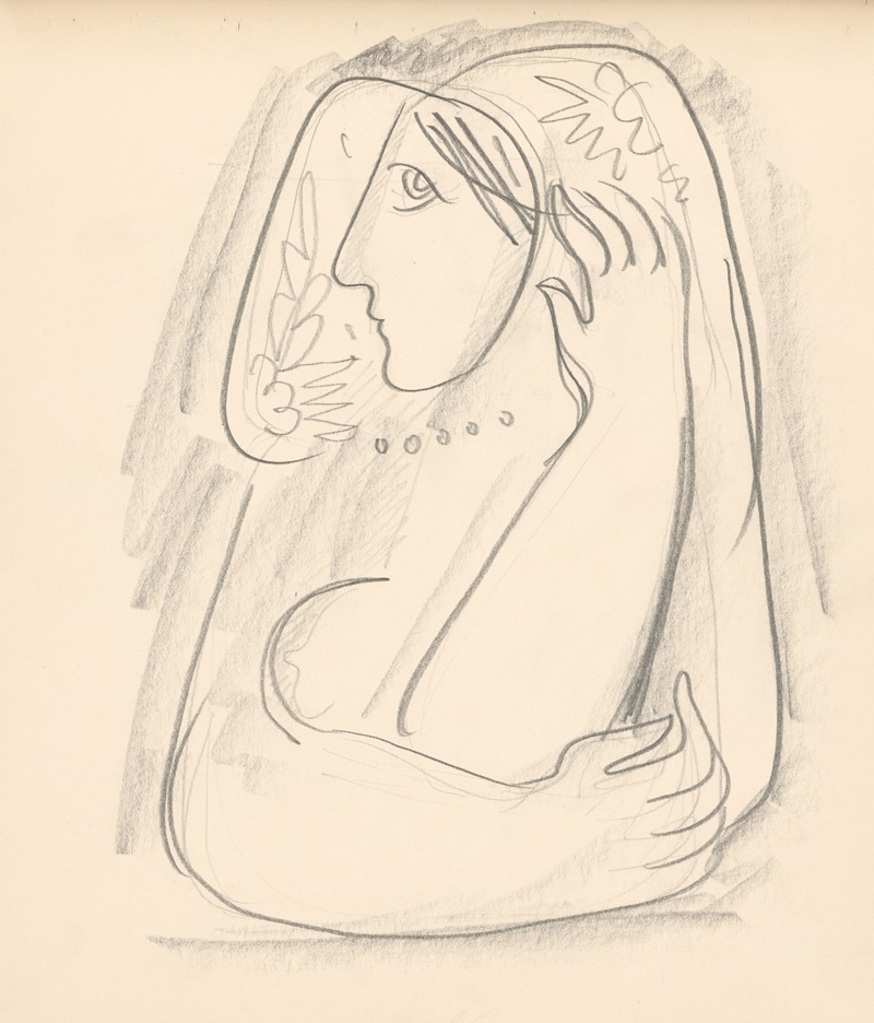 Mikuláš Galanda - Žena v kvetovanej šatke podopierajúca si sluchy