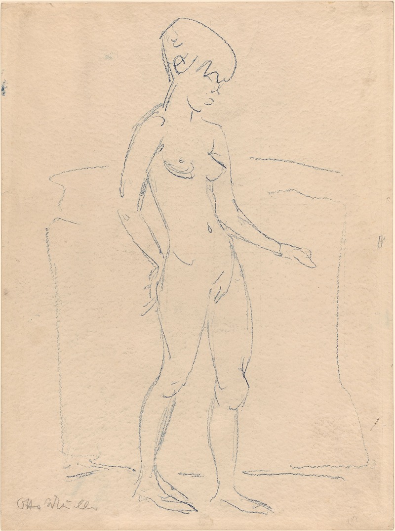 Otto Mueller - Standing Female Nude