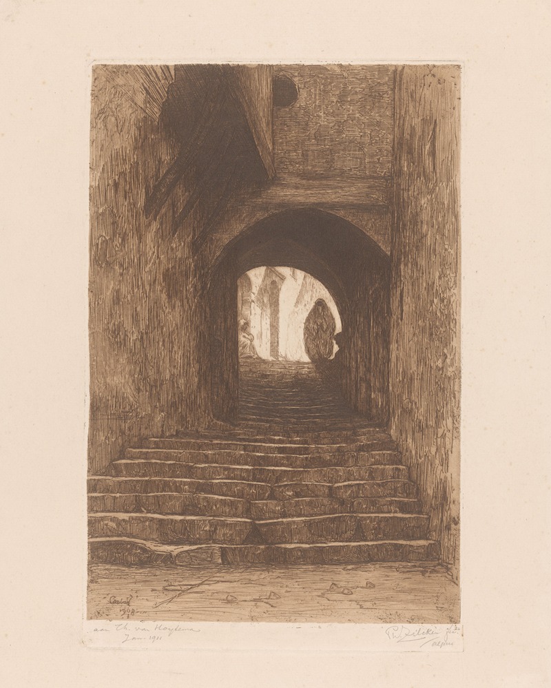 Theo van Hoytema - Straat met trap, te Algiers, Philip Zilcken, 1908