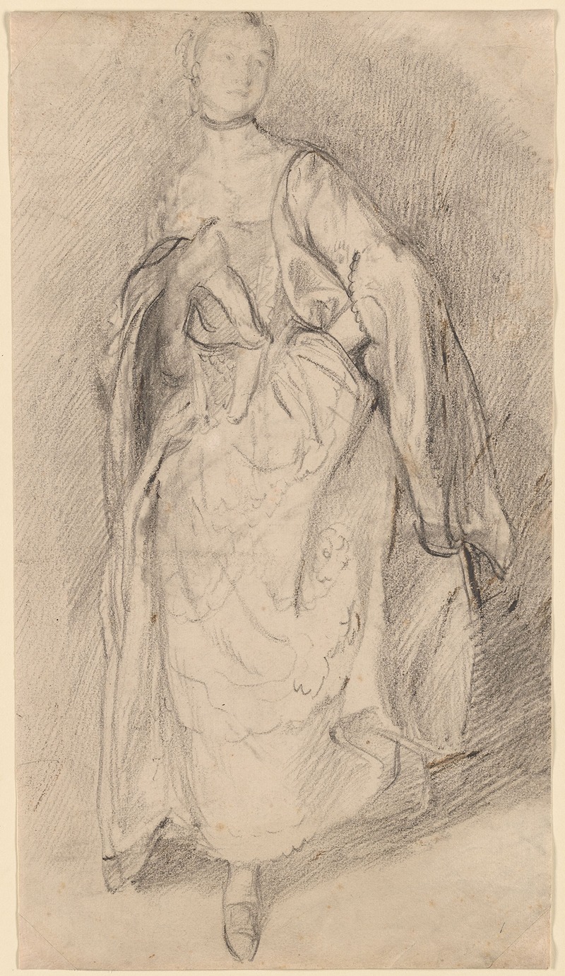 Thomas Gainsborough - Study of a Woman Holding a Shawl