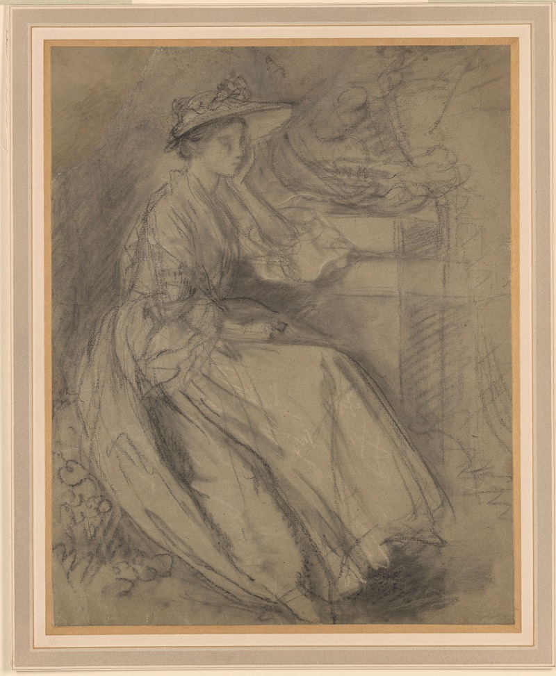 Thomas Gainsborough - Study of a Woman Seated Beside a Plinth