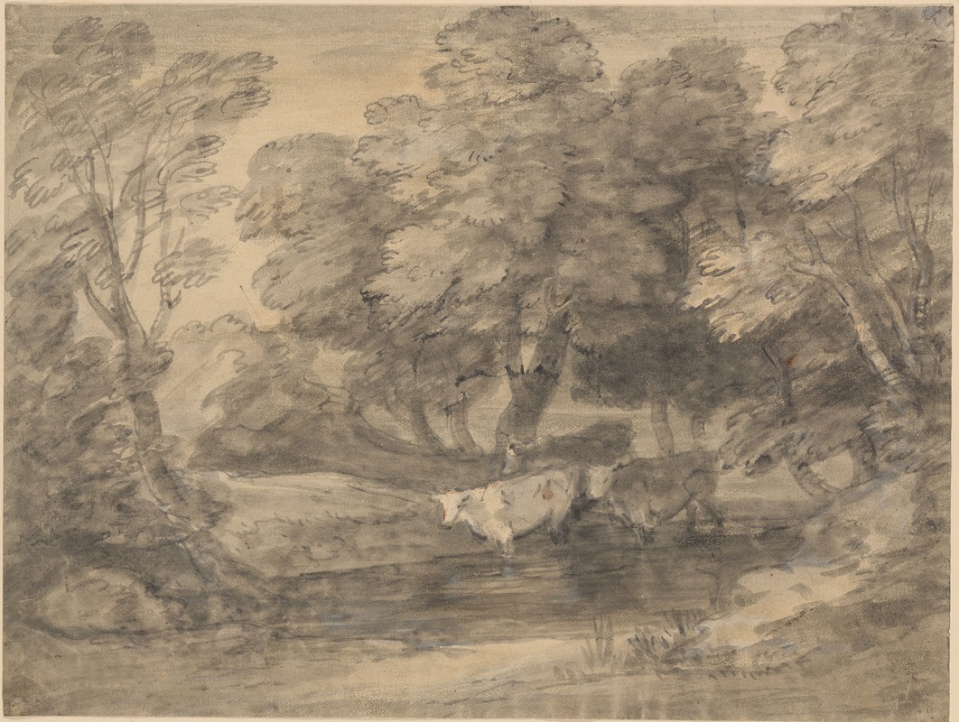 Thomas Gainsborough - Wooded Landscape with Cows in a Pool