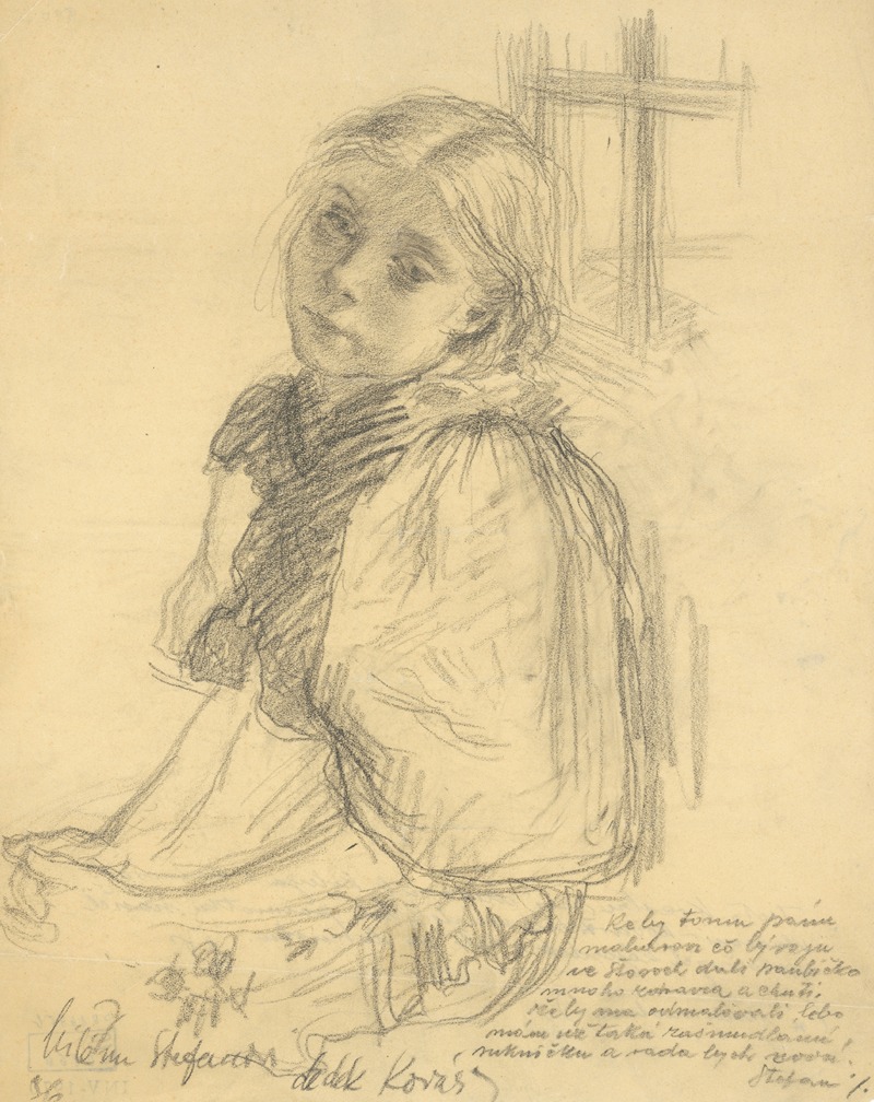 Vladimír Kovář - Little Girl in a Blouse with Large Sleeves