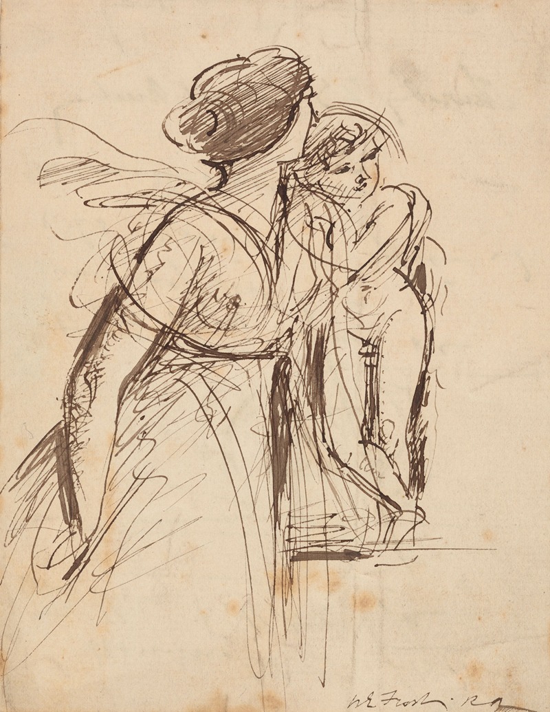 William Edward Frost - Sketch of a Woman and Child