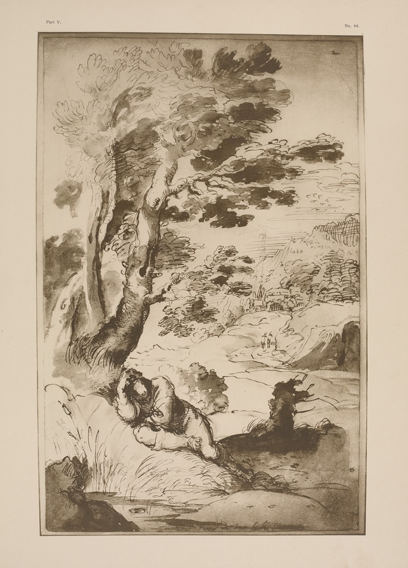 P. & D. Colnaghi - Annibale Carracci – Man sleeping on bank of pool