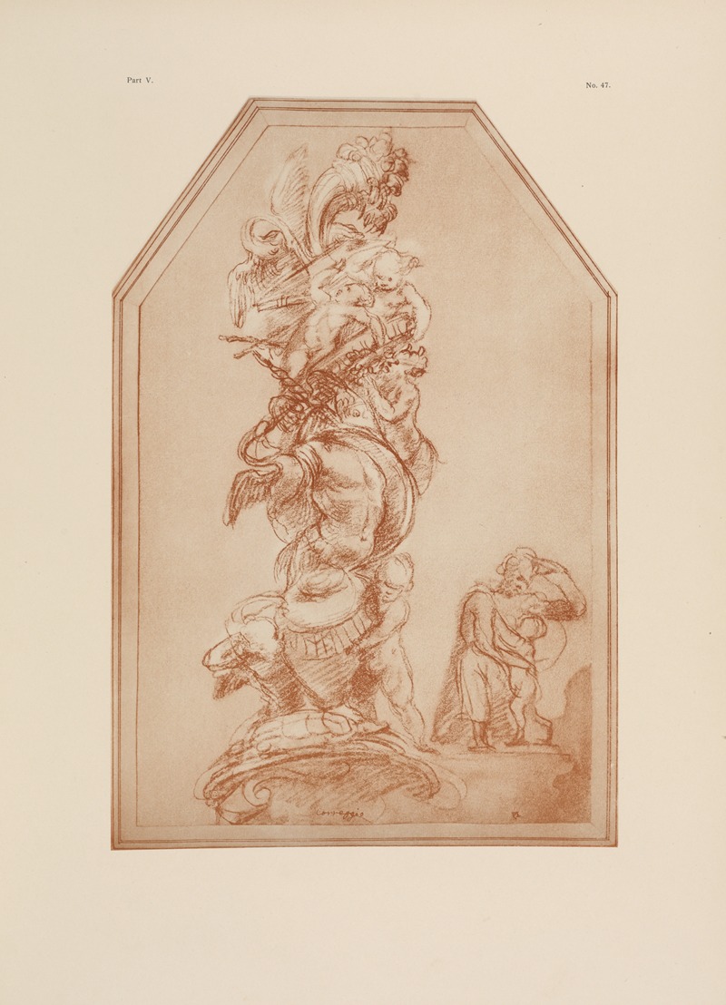 P. & D. Colnaghi - Correggio – Drawing of large pile of objects