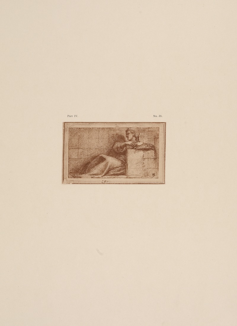 P. & D. Colnaghi - Correggio – Drawing of reclining figure