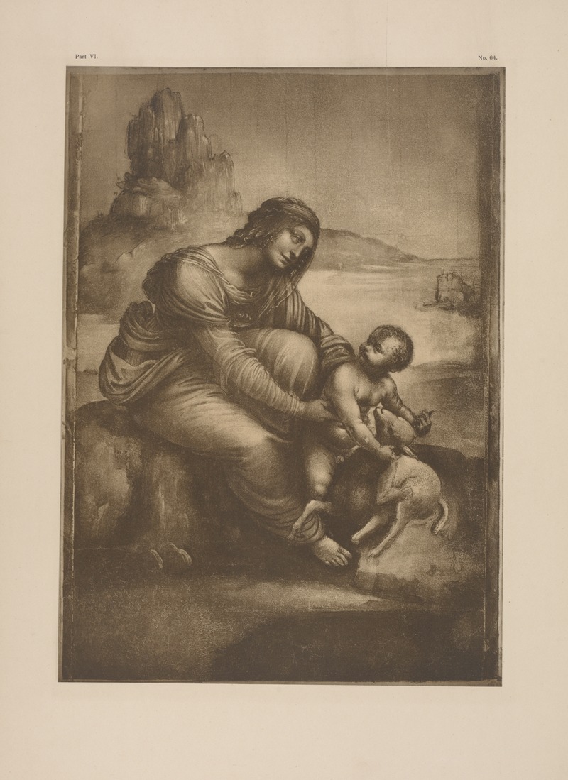 P. & D. Colnaghi - Drawing of blessed virgin and child with lamb