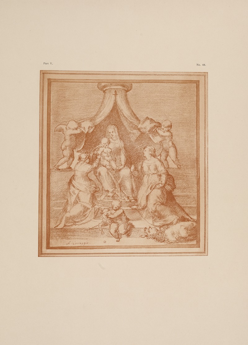 P. & D. Colnaghi - Drawing of blessed virgin and child with St. Catherine and St. Margaret