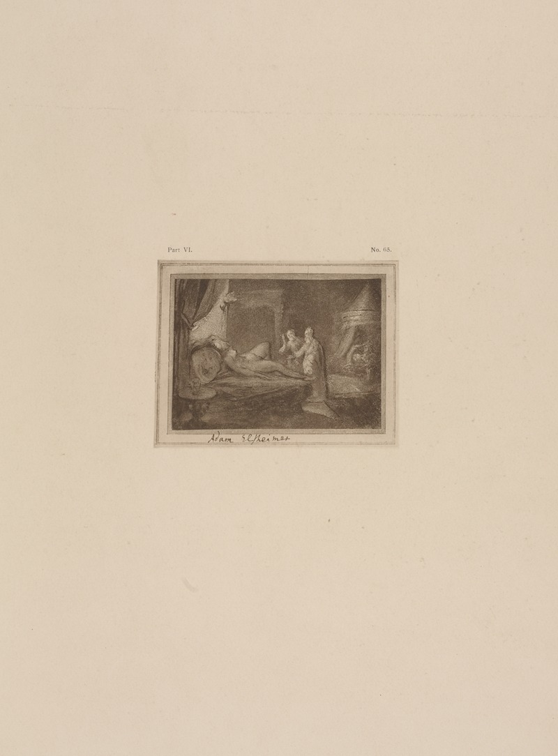 P. & D. Colnaghi - Drawing of reclining figure on a bed with two standing figures