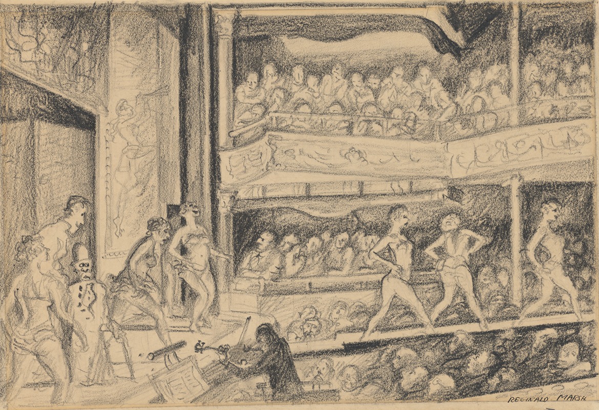 Reginald Marsh - Burlesque performance at the Olympic Theatre