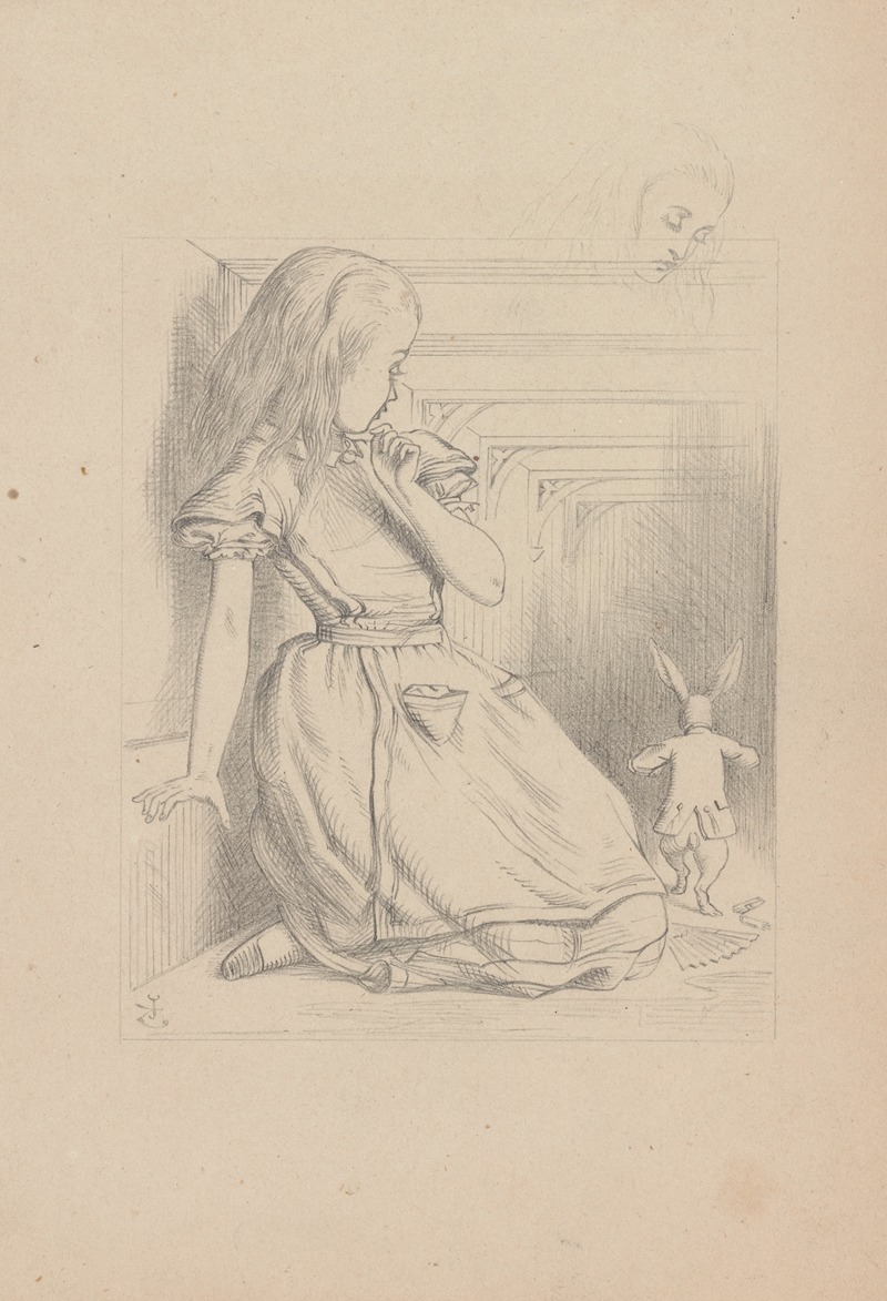 Sir John Tenniel - Drawing of the Rabbit Scurried