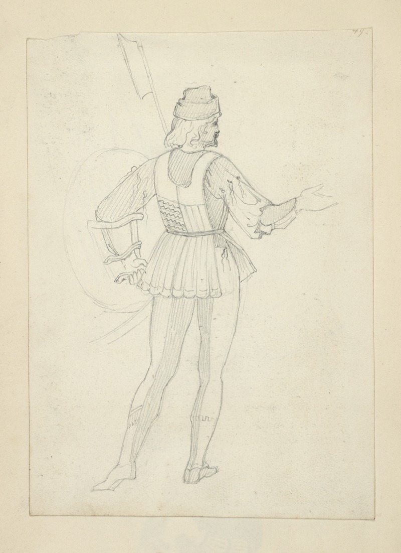 Stewart Watson - Back view of man in hat, vest and tights