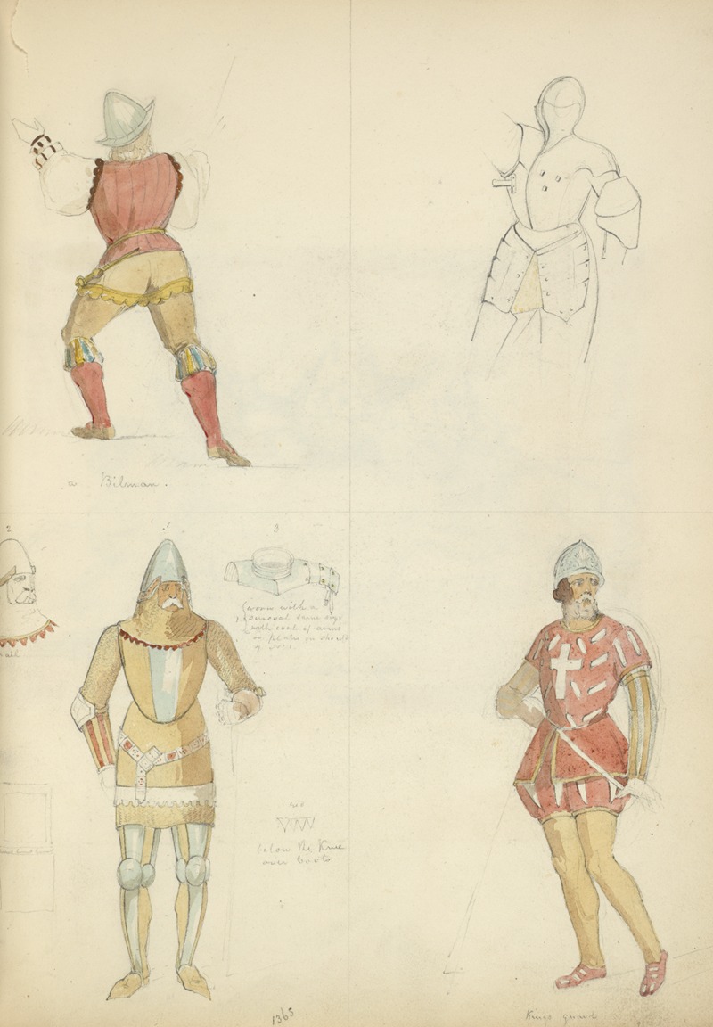 Stewart Watson - Bilman; Half length study of armor; Man in armor, 1365; King’s guard, 1475