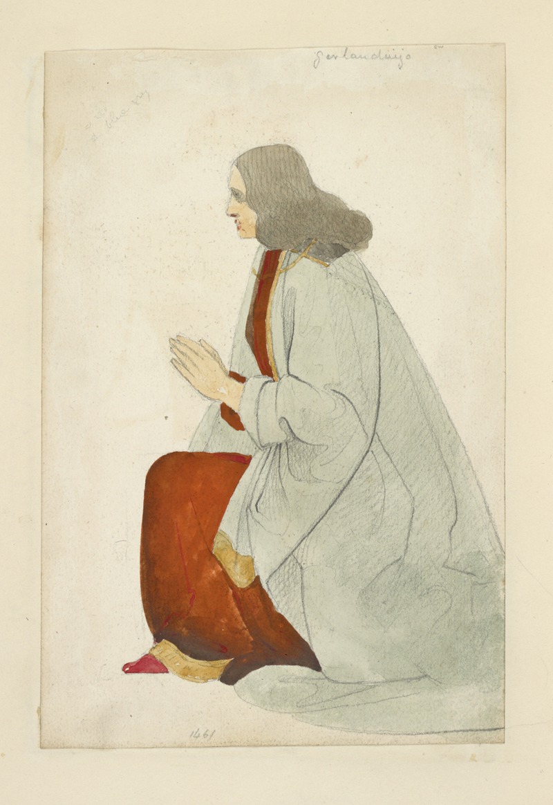 Stewart Watson - Man in long robe, kneeling with hands in prayer position, 1461