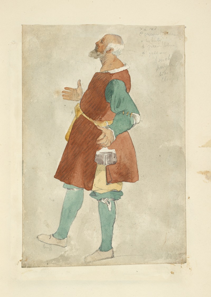 Stewart Watson - Man in tunic and stockings with purse belted around his waist