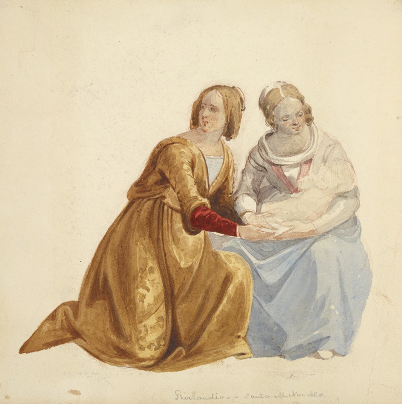 Stewart Watson - Two women, one holding infant, Ghirlandio–Santa M. Novello