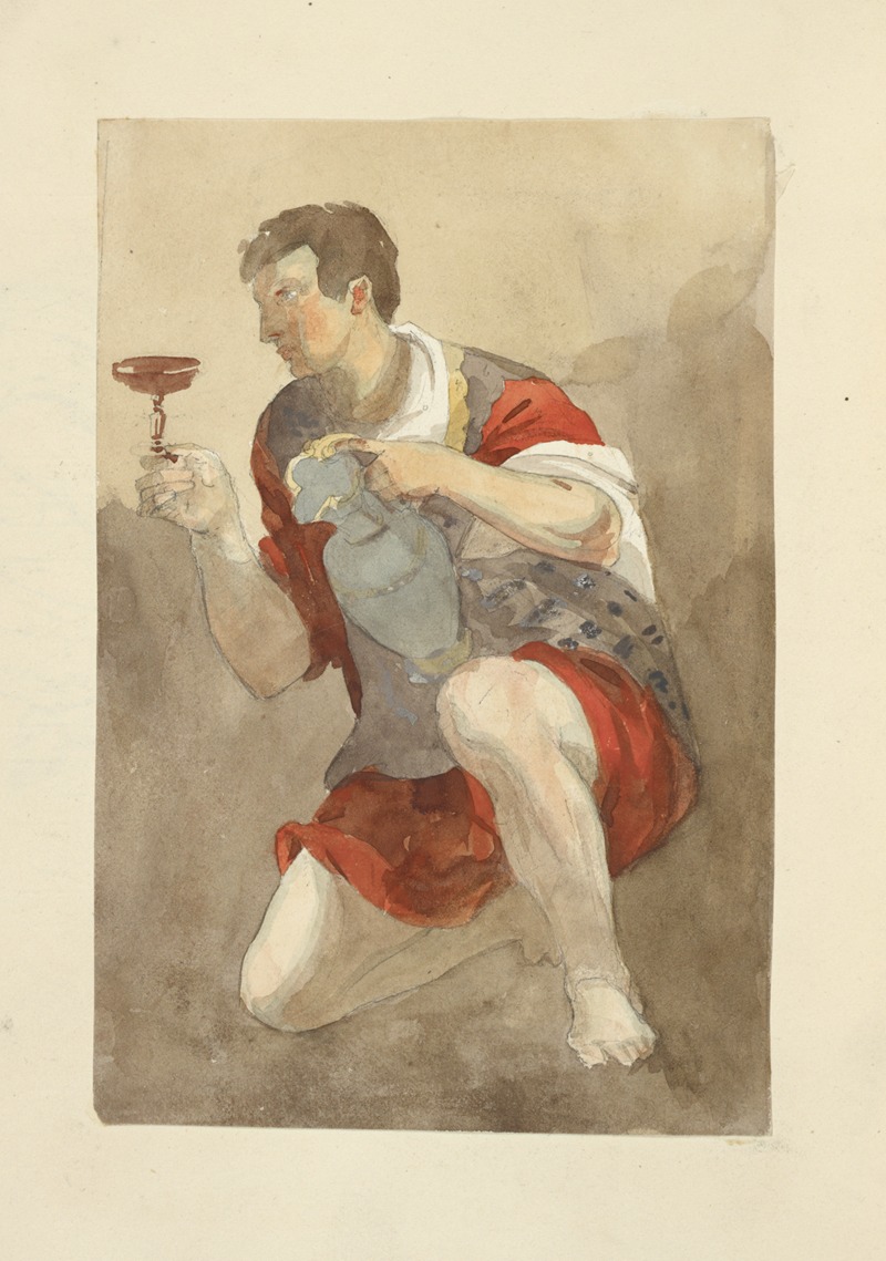 Stewart Watson - Young man in toga, with pitcher and wine glass