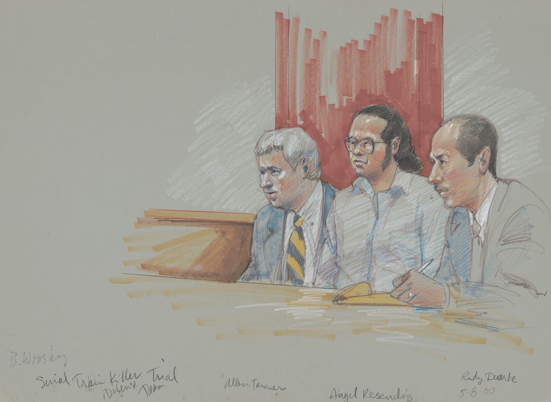 Brigitte Woosley - Serial train killer trial defense team, Allen Tanner, Angel Reséndiz, Rudy Duarte