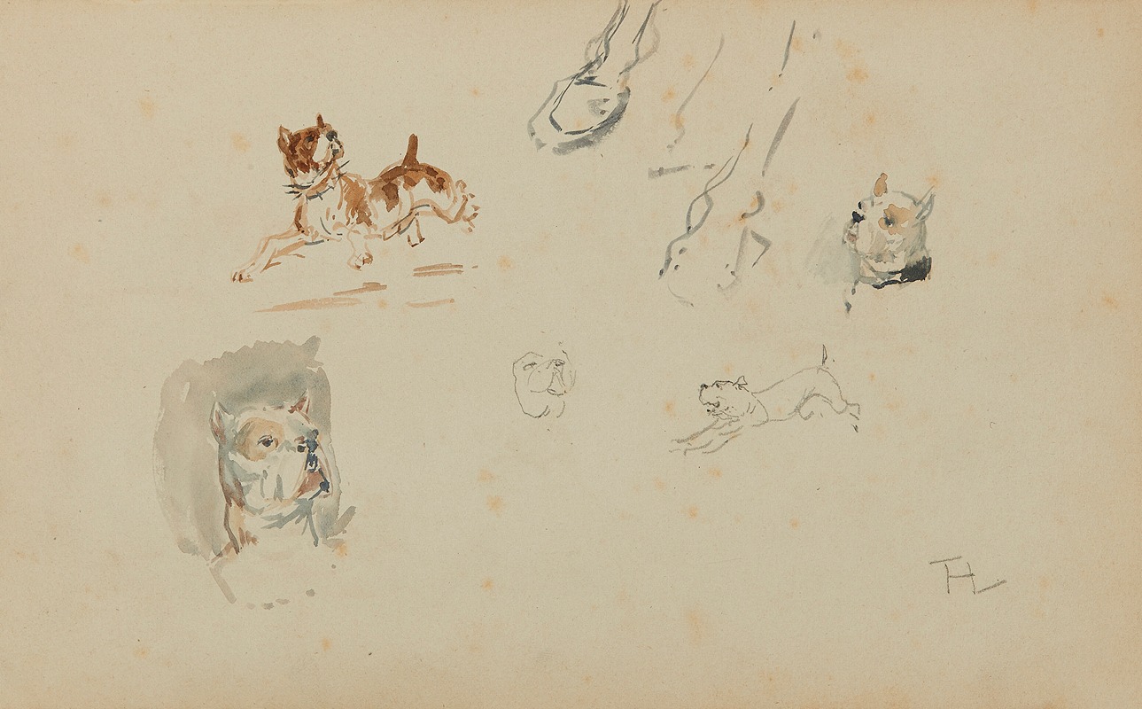 Henri de Toulouse-Lautrec - Chiens et sabots de cheval