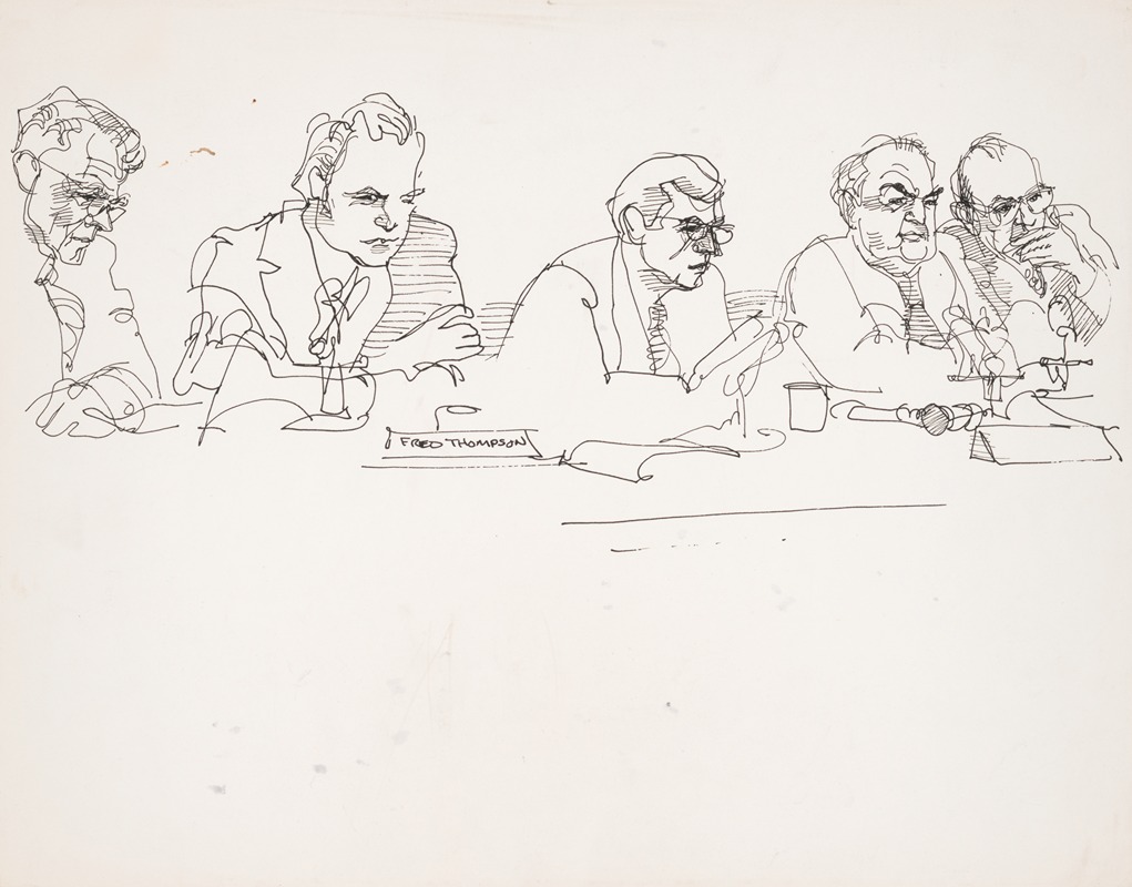 Joseph Papin - Fred Thompson and other senators during the Senate Watergate hearings