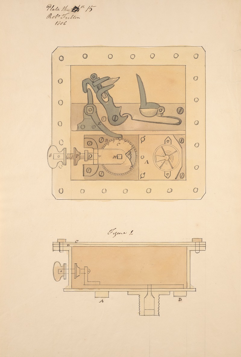 Robert Fulton - Submarine. Clockwork mechanism for mines