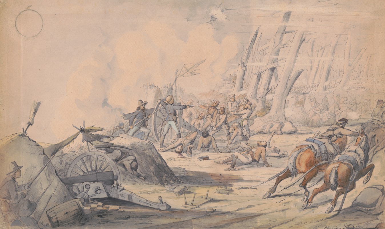 Adolph Metzner - Captain Louis von Trebra at the Battle of Missionary Ridge, November 25 1863