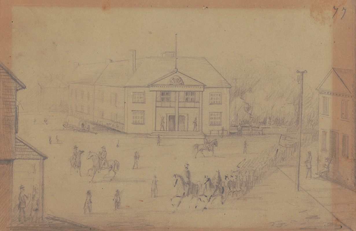 Adolph Metzner - Court House in Corinth, Miss., 32nd Regt. I.V., entering Corinth