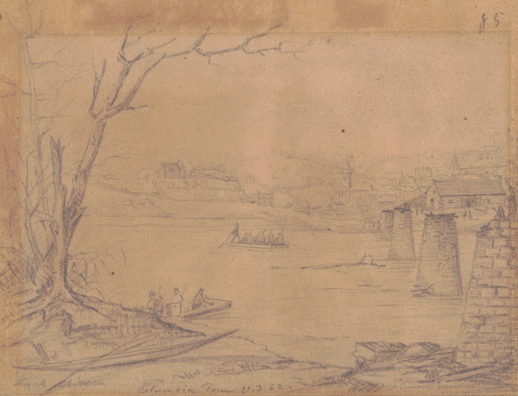 Adolph Metzner - Duck River bridge, Columbia, Tennessee, March 21, 1862