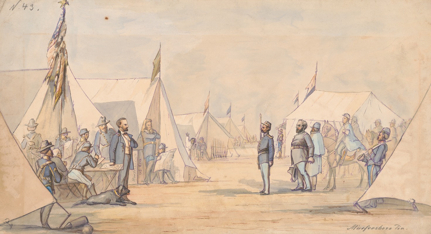 Adolph Metzner - General William S. Rosecrans in camp near Murfreesboro, Tennessee, January 1863